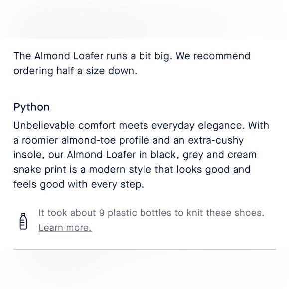 Rothy’s Python Almond Loafer in size 9 - Picture 5 of 10